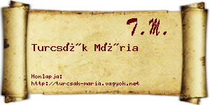 Turcsák Mária névjegykártya