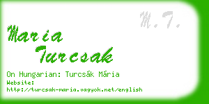 maria turcsak business card